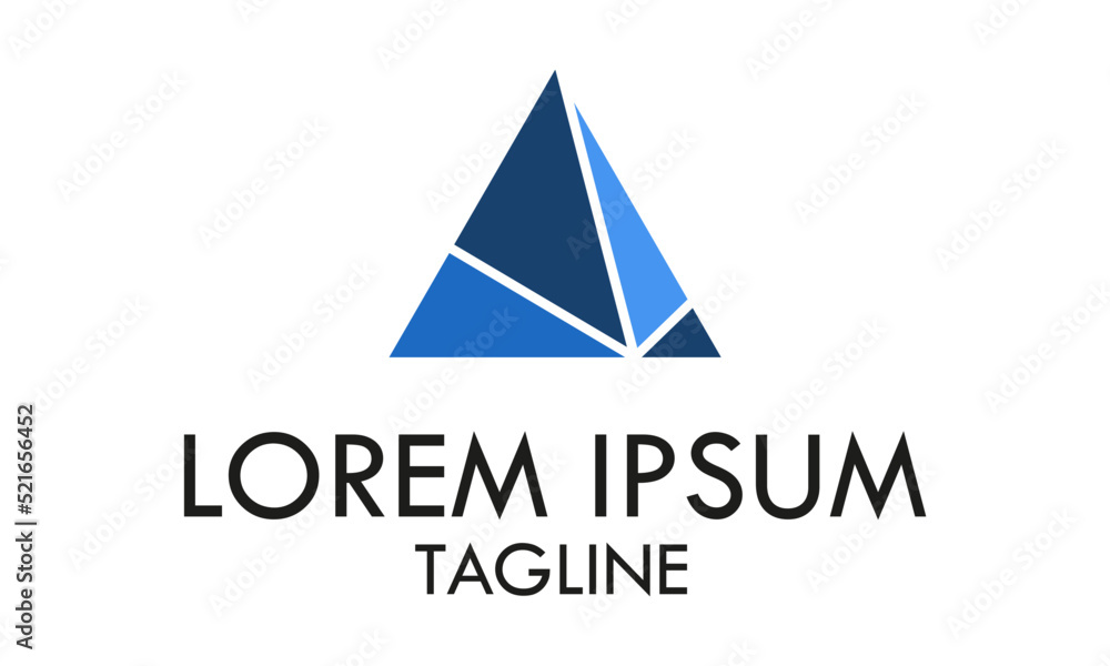 Blue Geometric Modern and Simple Triangle Logo Design Blue Geometric Modern and Simple Triangle Logo Design