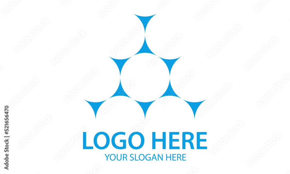 Blue Geometric Hexagonal Triangle Logo Design Blue Geometric Hexagonal Triangle Logo Design