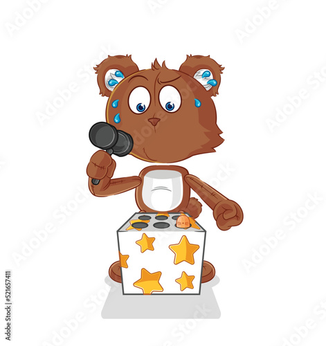 bear play whack a mole mascot. cartoon vector