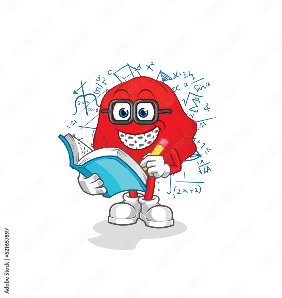 red cloth geek cartoon. cartoon mascot vector