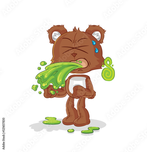 bear throw up cartoon. cartoon mascot vector