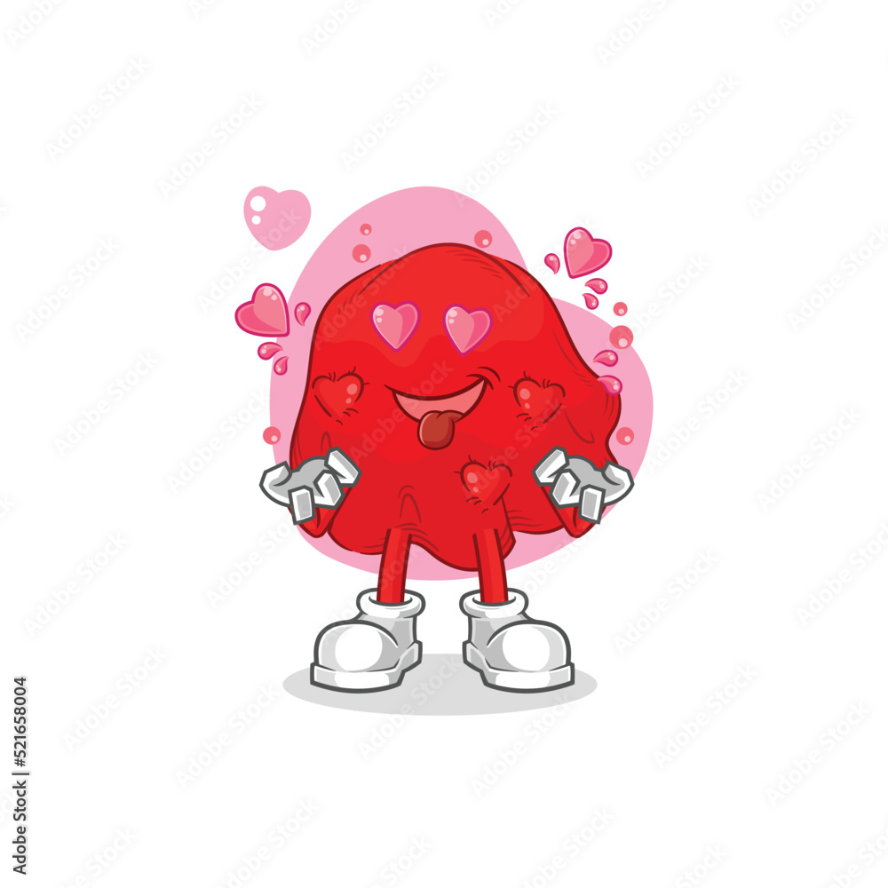 red cloth fallin love vector. cartoon character red cloth fallin love vector. cartoon character