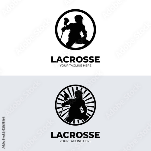 Set of lacrosse sport logo design