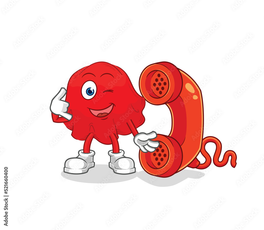 red cloth call mascot. cartoon vector red cloth call mascot. cartoon vector