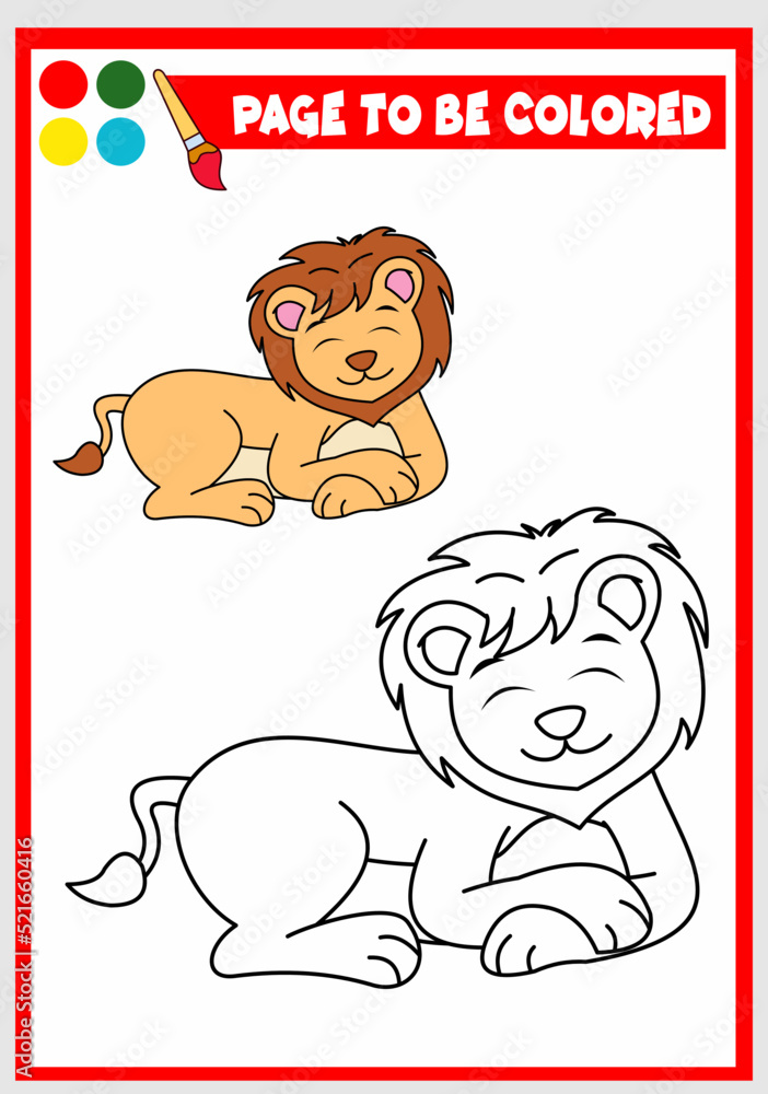 coloring book for kids. lion