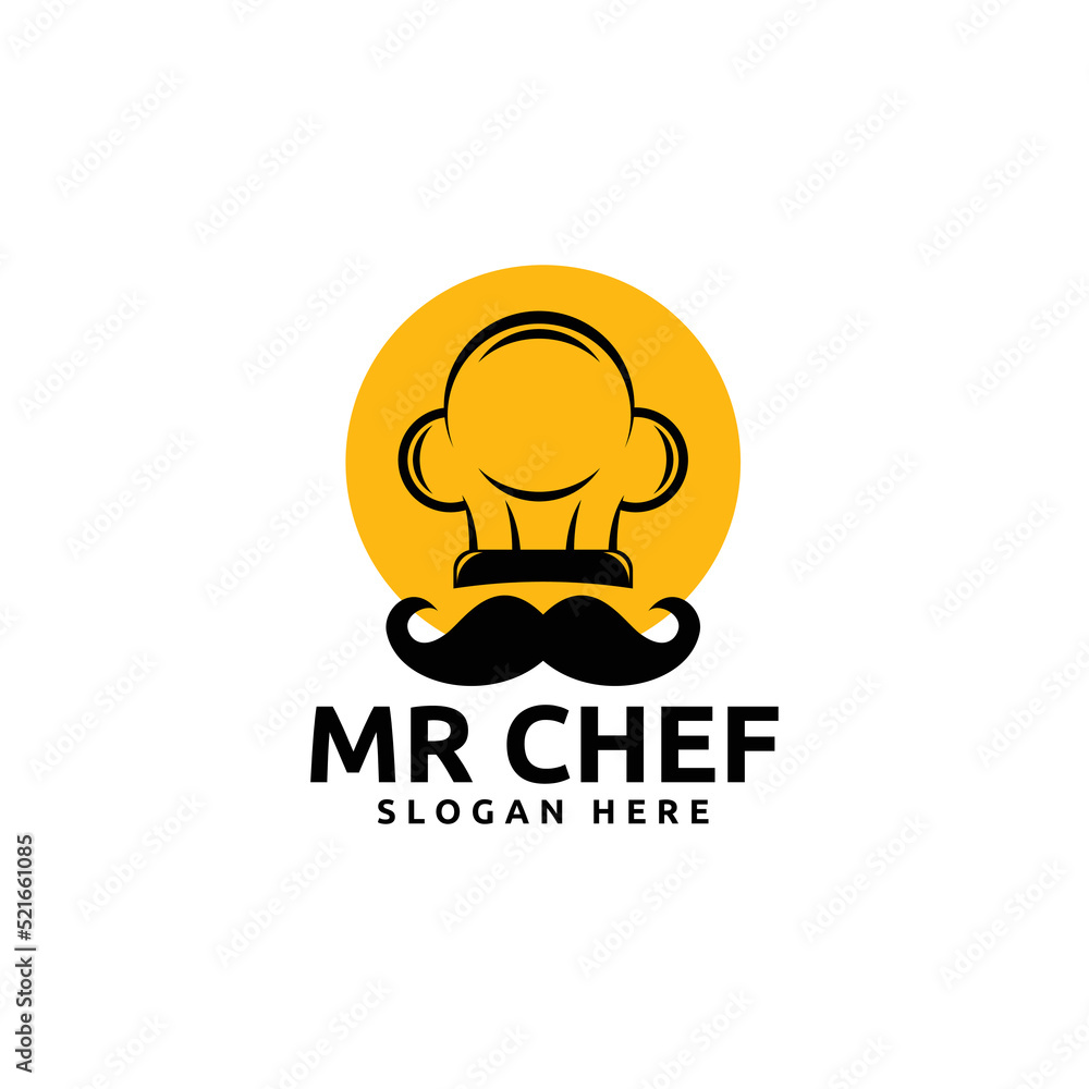 Mr chef logo design for restaurants and cafes
