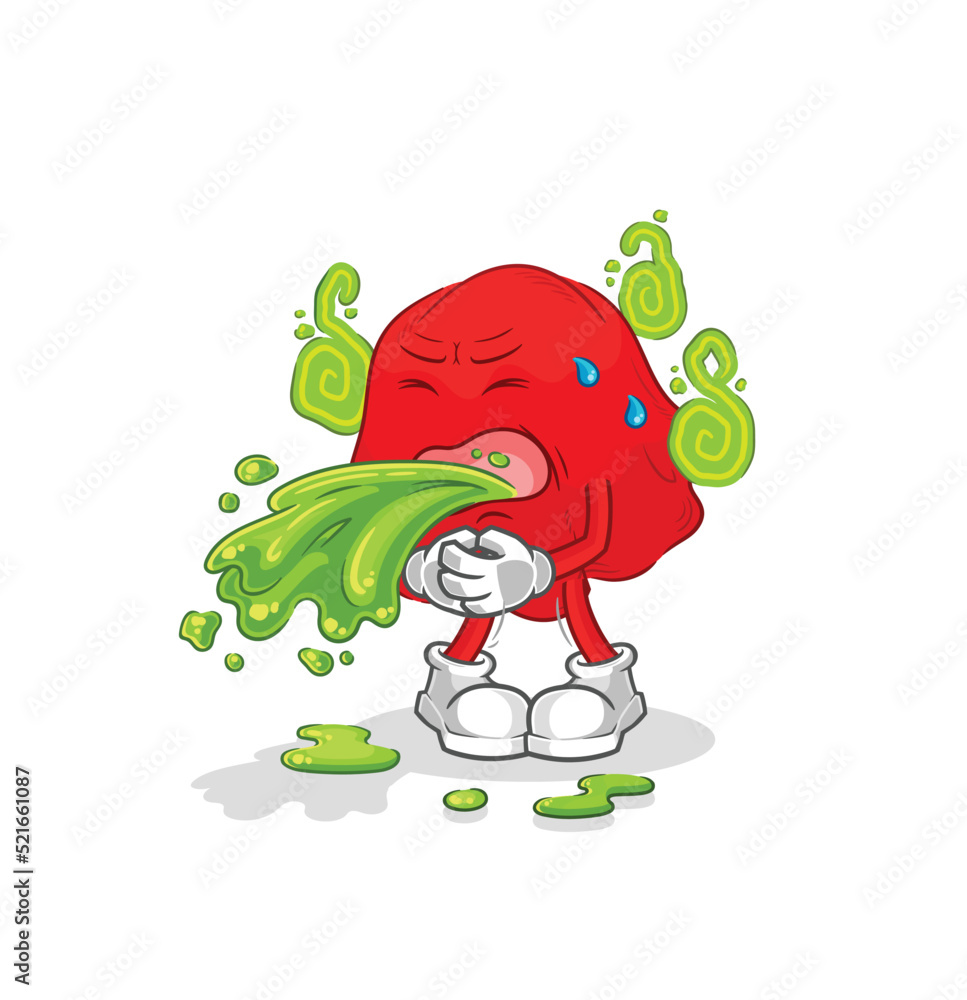 Fototapeta premium red cloth throw up cartoon. cartoon mascot vector