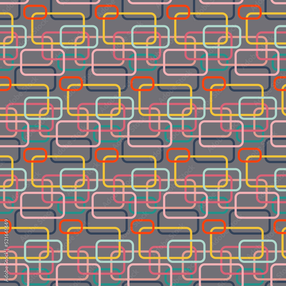 Seamless pattern rectangular shape on gray background for textile design