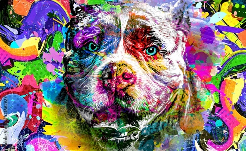 abstract colored dog muzzle...