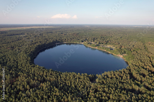 Beautiful landscape on a large forest lake. © Александр Байдук