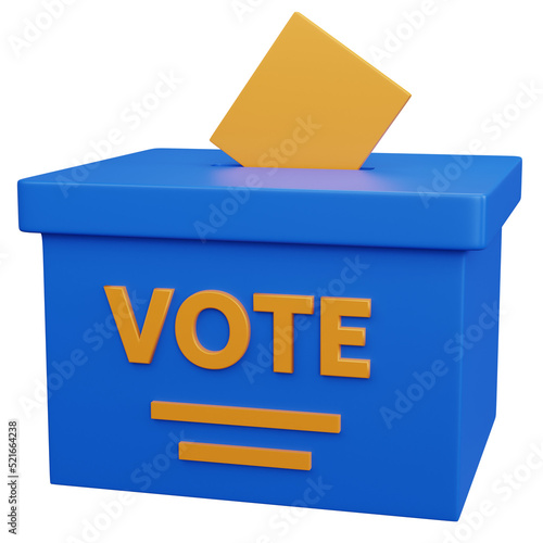3d rendering blue vote box isolated