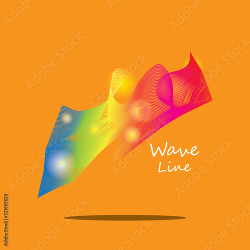 Wave line vector color background