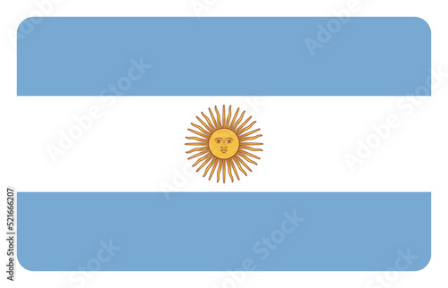 Flag of Argentina. Argentine national symbol in official colors. Template icon. Abstract vector background