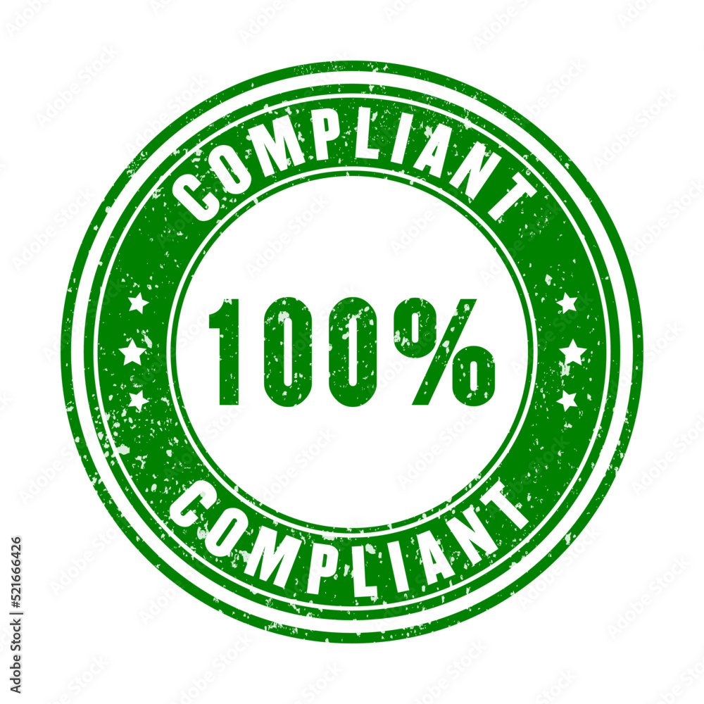 Compliant green ink stamp vector illustration isolated on white background Compliant green ink stamp vector illustration isolated on white background