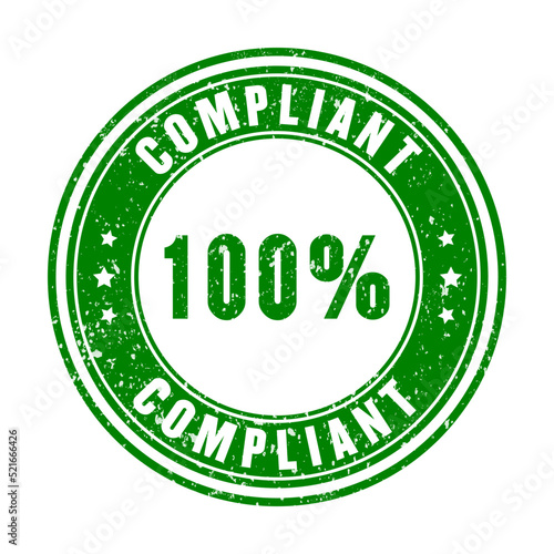 Compliant green ink stamp vector illustration isolated on white background