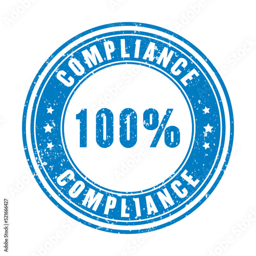 Compliance vector eps round stamp on white background