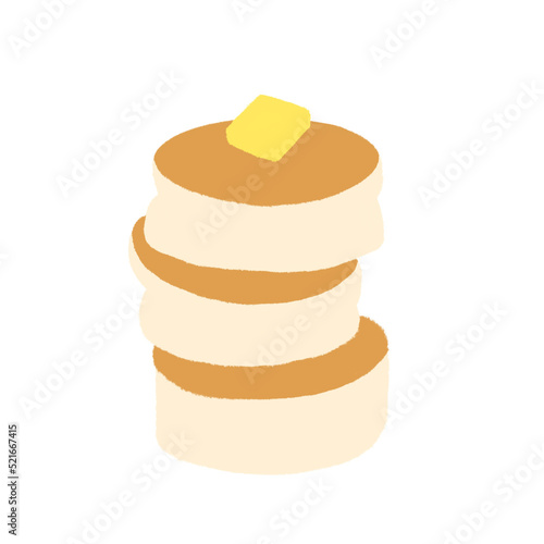 stack of pancake. Isolated. Illustration.