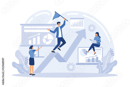 people investing into innovation with high potential. Venture capital, venture investment, venture financing and business angel concept.