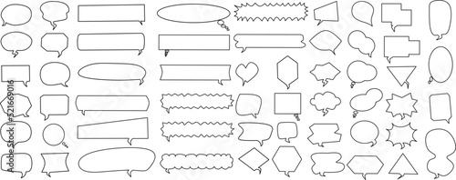 hand drawn speech bubbles isolated on white background