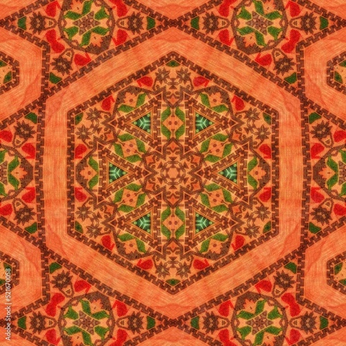 Turkish fashion for floor tiles and carpet. Traditional mystic background design. Arabesque ethnic texture. Geometric stripe ornament cover photo. Repeated pattern design for Moroccan textile print