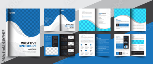 corporate company profile brochure annual report booklet business proposal layout concept design with modern shapes