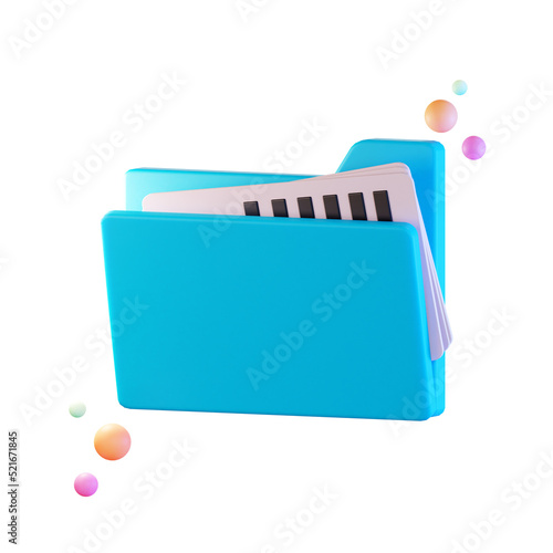 Data Files, Information, 3d icon Illustration
