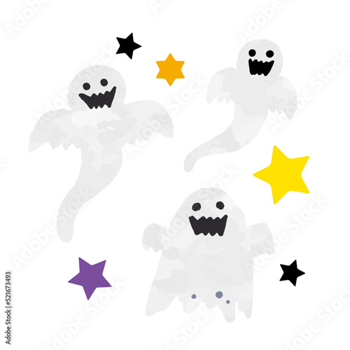 かわいいお化けたちのイラスト