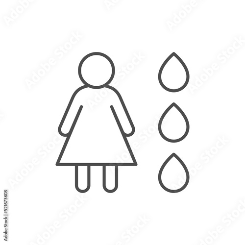 Female menstruation line outline icon