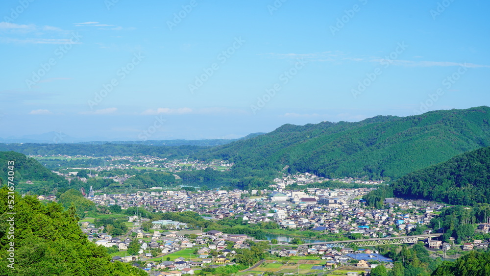 岐阜県八百津町　人道の丘から眺める八百津の街並み