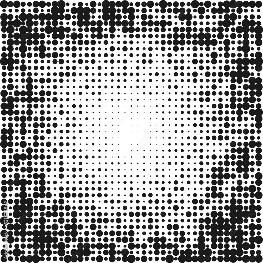 Different Sized Circles Halftone Dots Pattern
