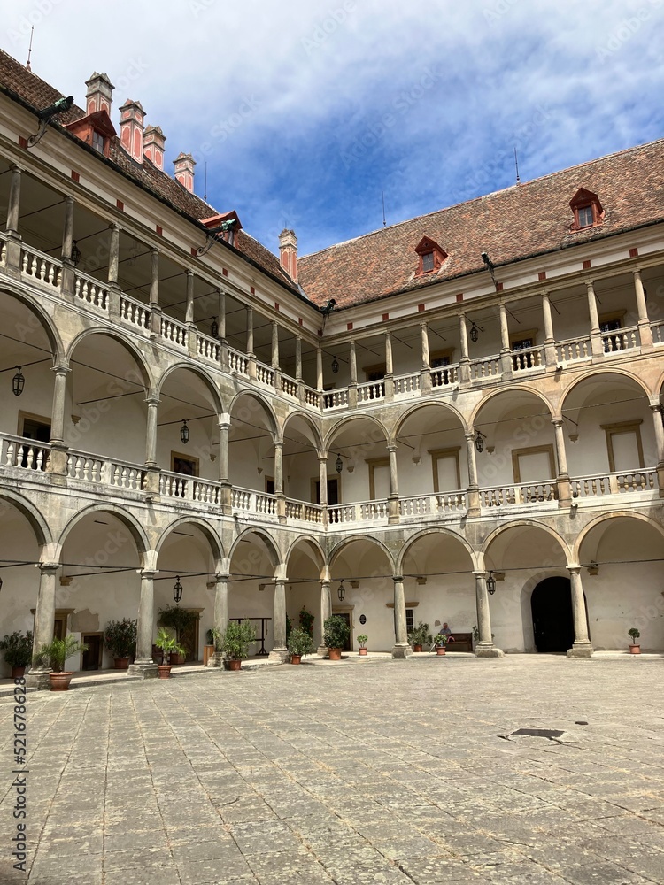 Courtyard of Opocno Castle, Czech Republic