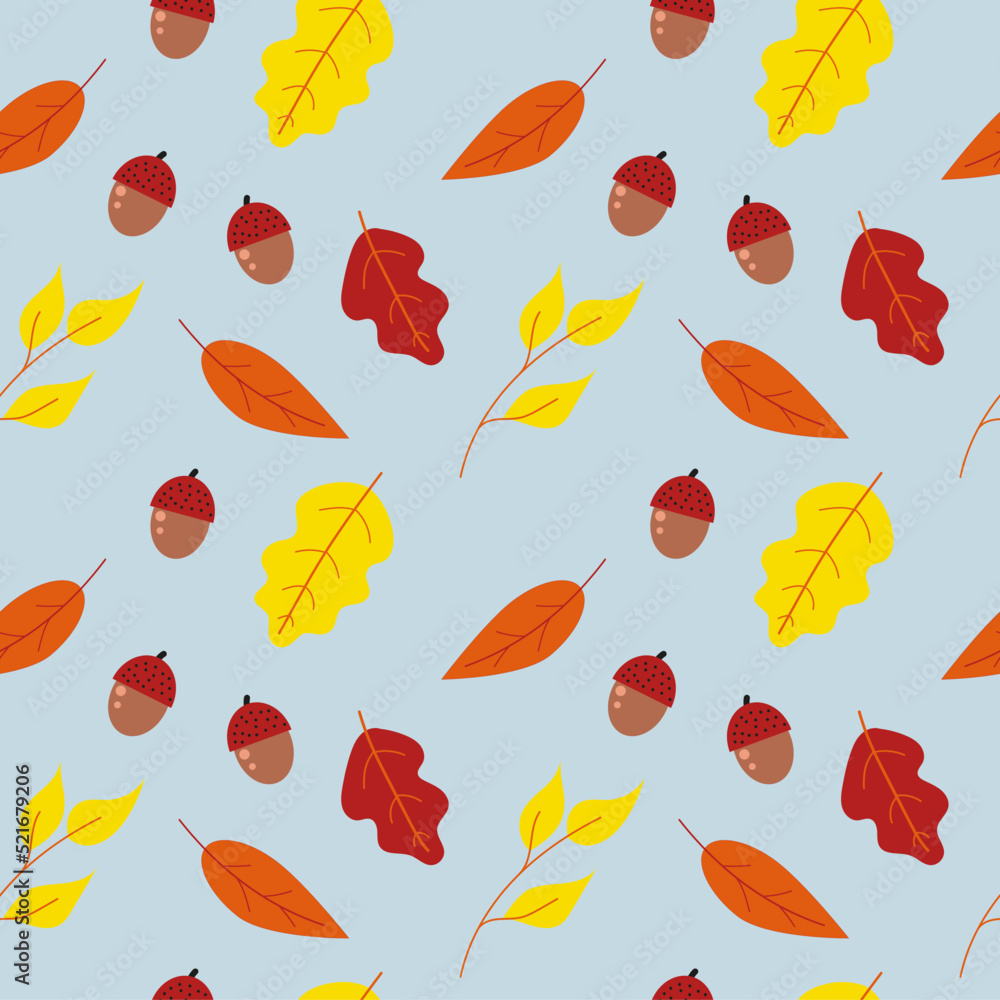 Obraz premium Autumn leaves seamless pattern.