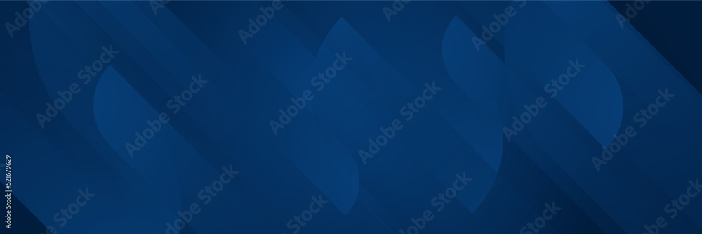 Modern abstract gradient dark navy blue banner. Minimal geometric dark blue light banner background abstract design. Vector abstract graphic design banner pattern background template.