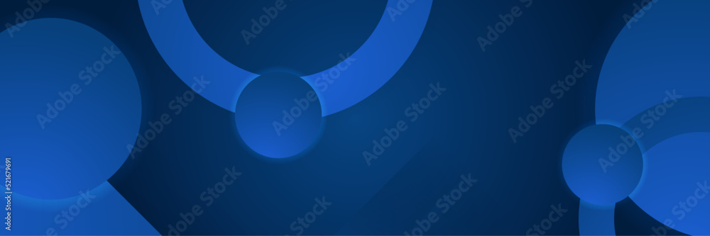 Obraz premium Modern abstract gradient dark navy blue banner. Minimal geometric dark blue light banner background abstract design. Vector abstract graphic design banner pattern background template.