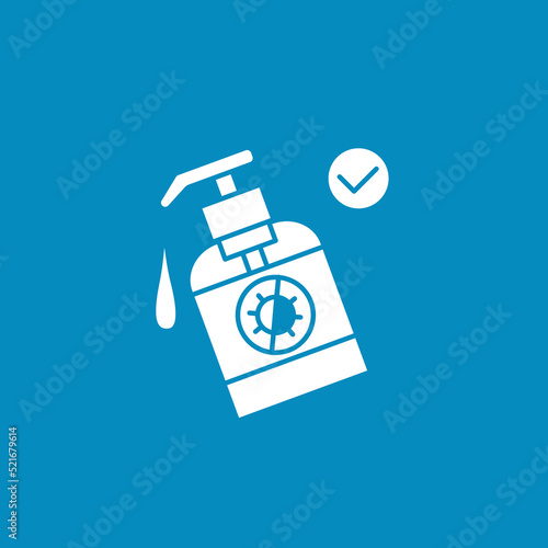 Disinfection glyph icon. Sanitizer for hands. Viruses prevention. Healthcare. Influenza concept.Filled flat sign. Isolated silhouette vector illustration 