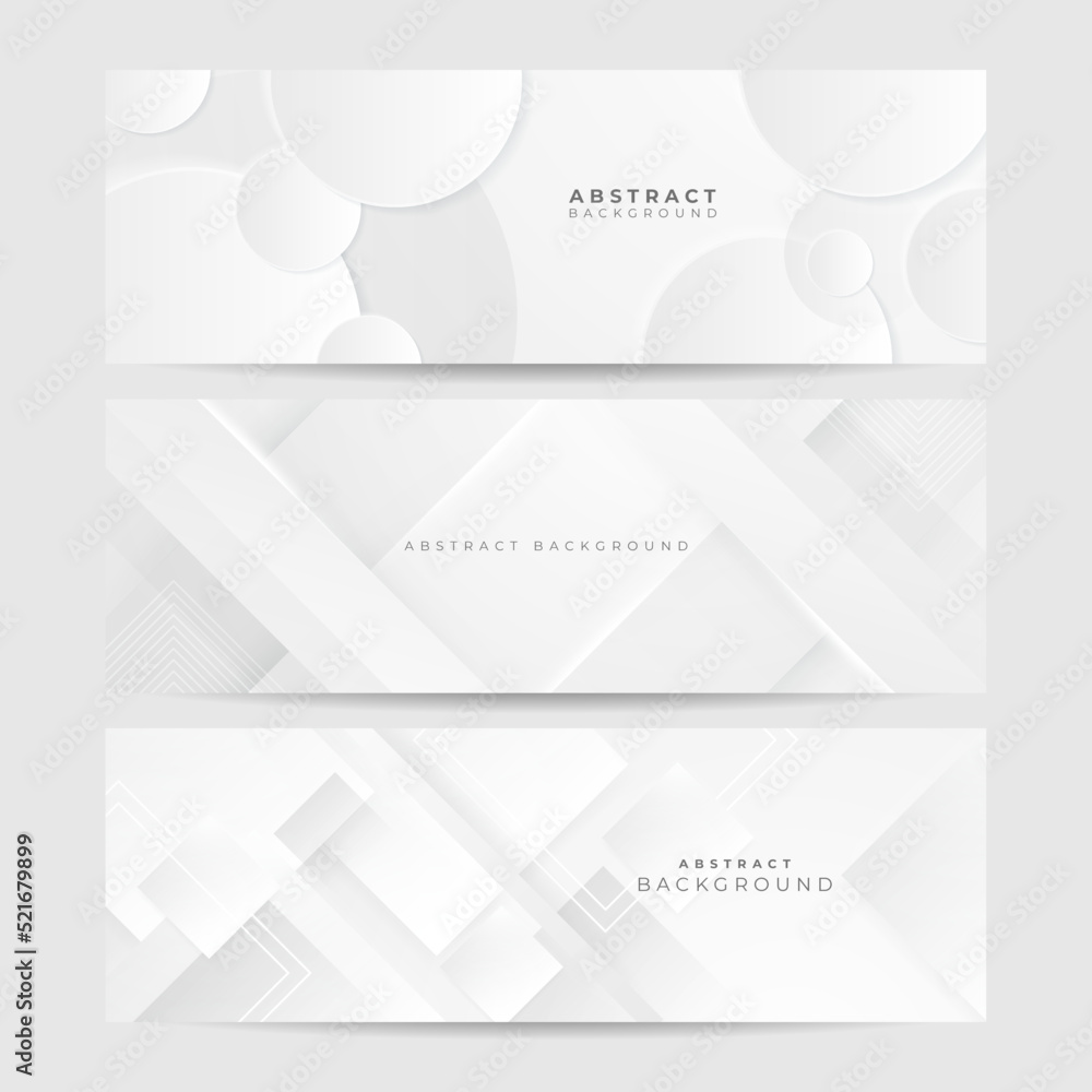 Fototapeta premium White abstract banner. Minimal vector white design. Vector illustration. Vector abstract graphic design banner pattern background template.