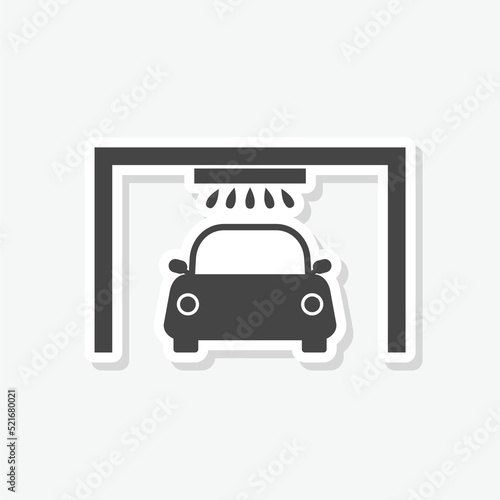 Car wash sticker icon isolated on white