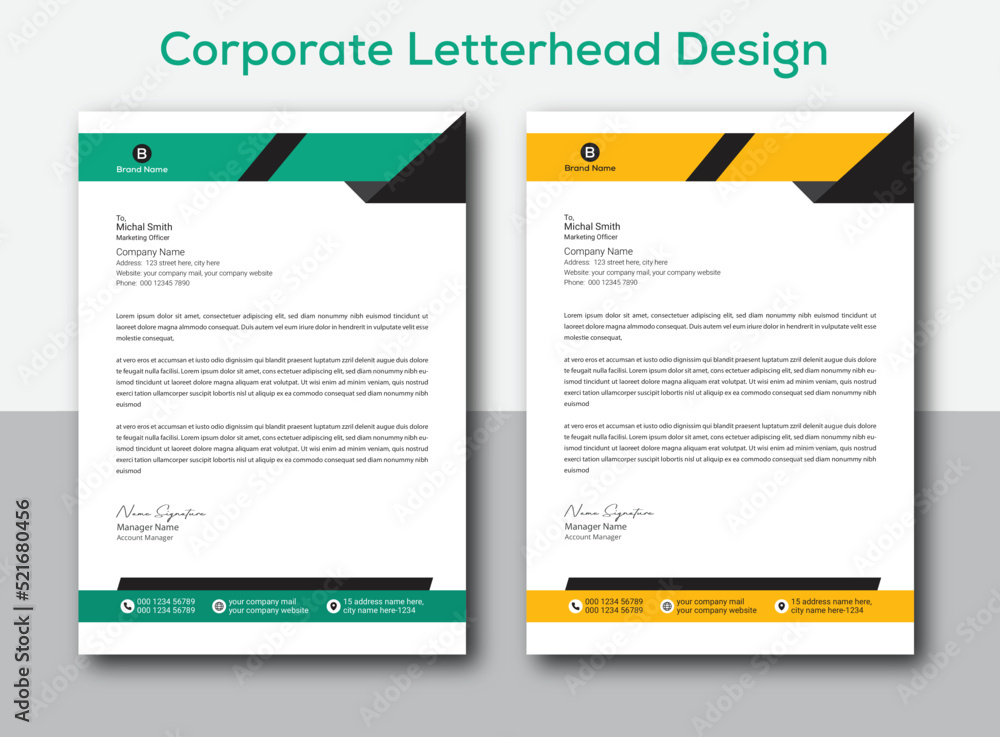 Modern Creative & Clean business style letterhead bundle of your corporate project design. set to print with vector
