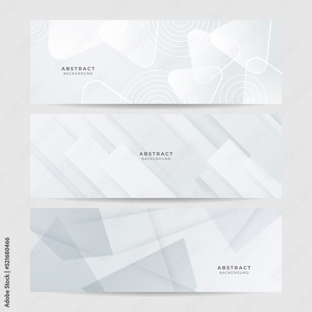 Fototapeta premium Grey white abstract banner paper shine and layer element vector for presentation design. Suit for business, corporate, institution, party, festive, seminar, and talks.