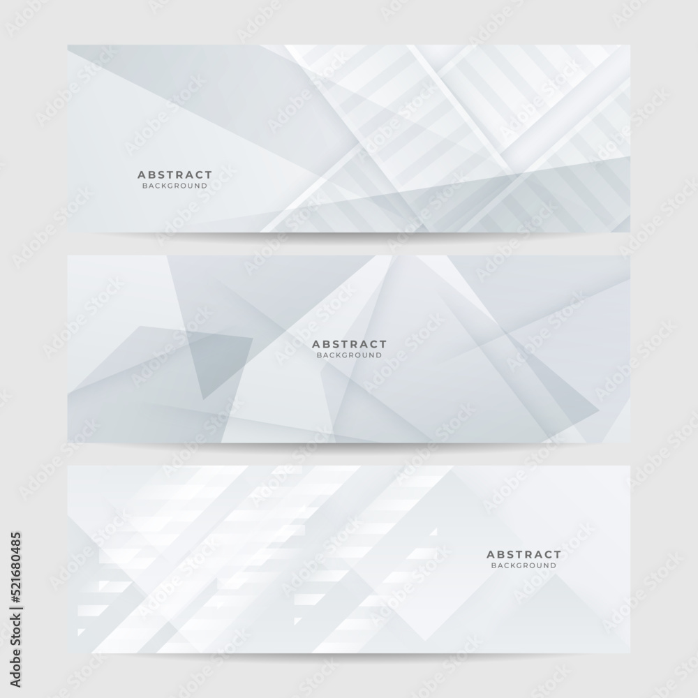 Grey white abstract banner paper shine and layer element vector for presentation design. Suit for business, corporate, institution, party, festive, seminar, and talks.