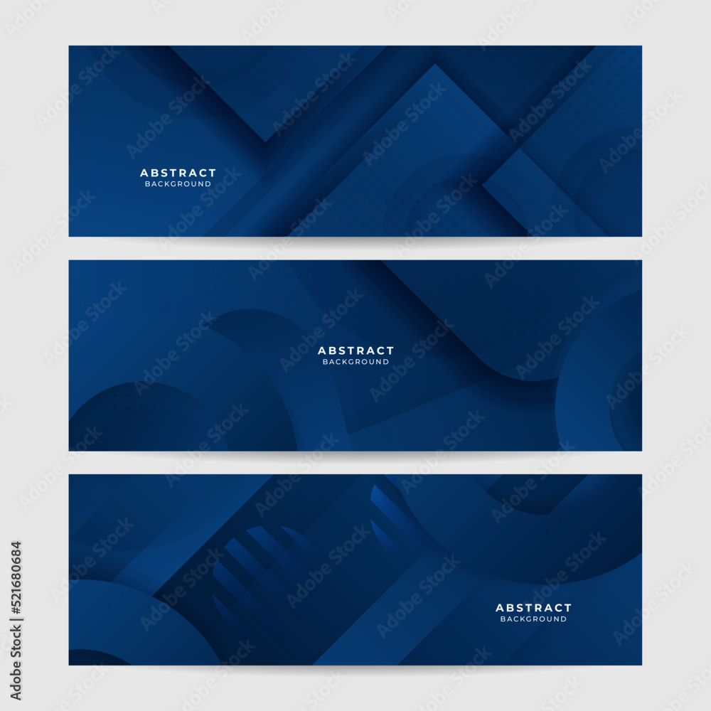 Fototapeta premium Modern dark blue banner geometric shapes corporate abstract technology background. Vector abstract graphic design banner pattern presentation background web template.