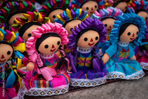 Traditional fabric dolls in Bernal, Mexico