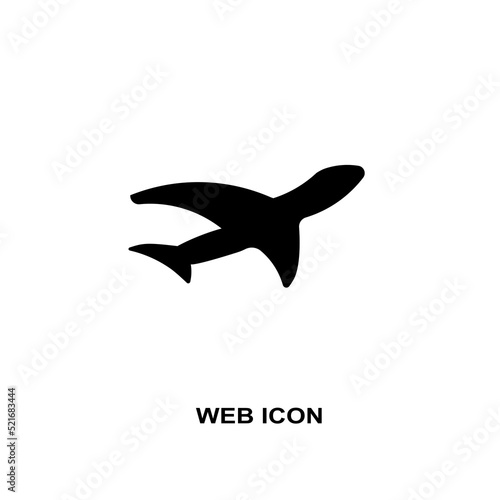 Web icon, silhouette of an airplane