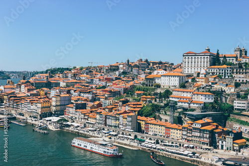View of Oporto city from top on the other side of Duoro river  © Radu