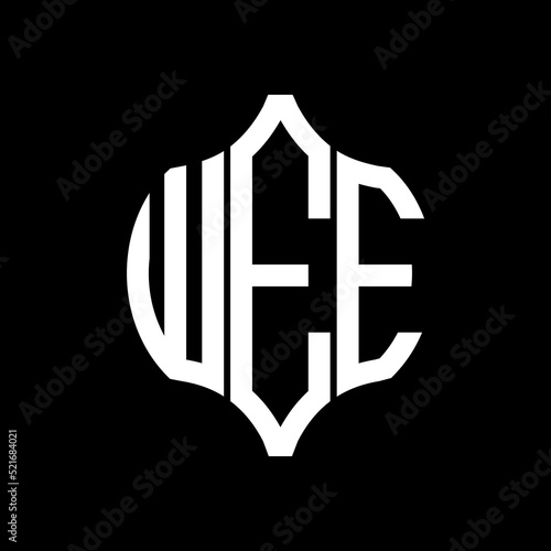 WEE letter logo. WEE best black background vector image. WEE Monogram logo design for entrepreneur and business.
