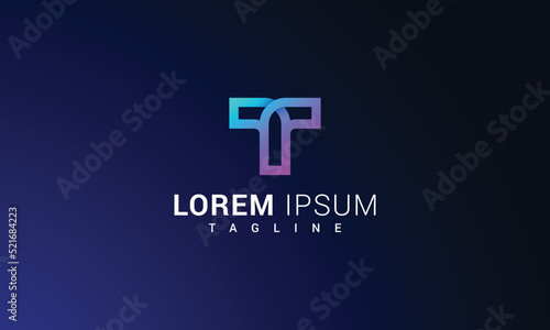 Letter T creative simple modern gradient colour logo