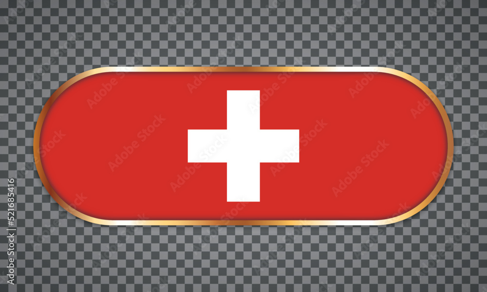 Obraz premium vector illustration of web button banner with country flag of Switzerland