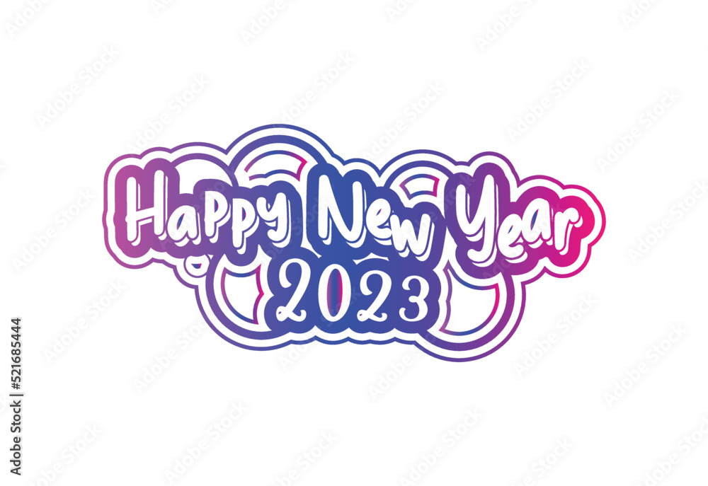 Happy new year logo, banner and t shirt design template