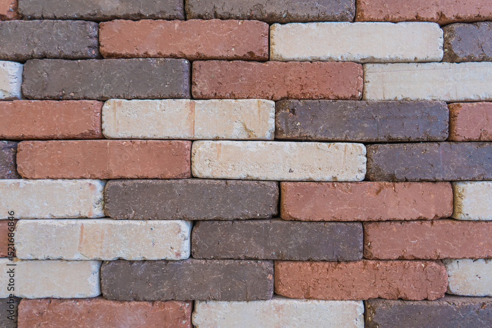 Obraz premium 赤と白のレンガのグラフィック素材