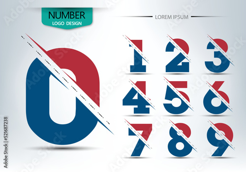 Set of numbers logo or icon, Vector illustration